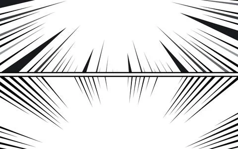 Vector comic book page template with radial speed lines background in manga.. Illustrazione stock