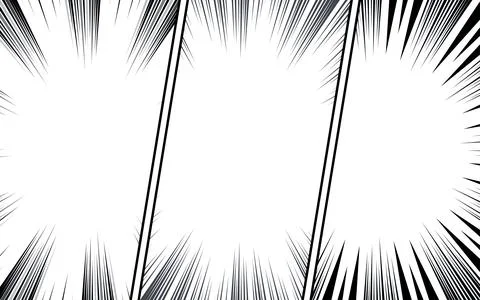 Vector comic book page template with radial speed lines background in manga.. Stock Illustration