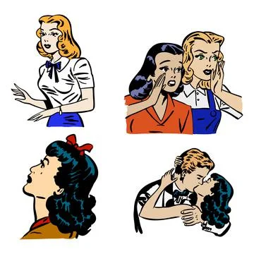 Vector Comic Book View of Characters Facial Expression イラスト素材