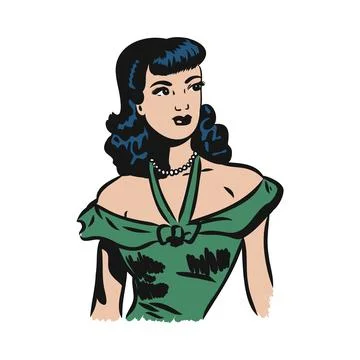 Vector Comic Book View of Characters Facial Expression Stock Illustration