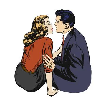 Vector Comic Book View of Characters Facial Expression Illustrazione stock