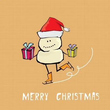 Vector comic cartoon merry christmas illustration Stock Illustration