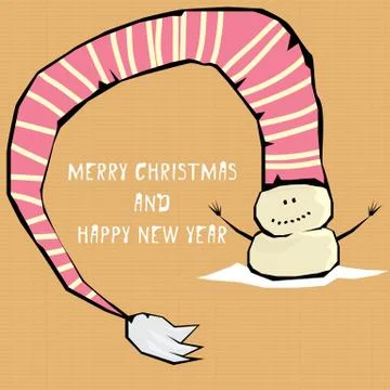 Vector comic cartoon merry christmas illustration Stock Illustration