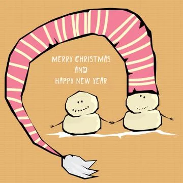 Vector comic cartoon merry christmas illustration Stock Illustration