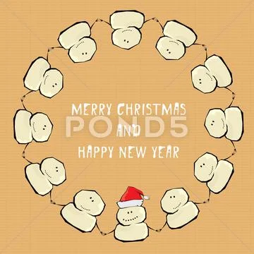 Vector comic cartoon merry christmas illustration Stock Illustration