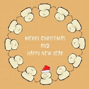 Vector comic cartoon merry christmas illustration Illustrazione stock