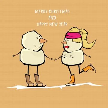 Vector comic cartoon merry christmas illustration Stock Illustration