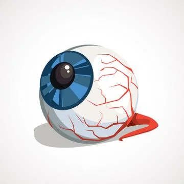 Vector comic illustration of horror Halloween eyeball. Stock Illustration