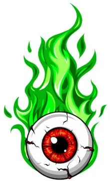Vector comic illustration of horror Halloween eyeball Stock Illustration