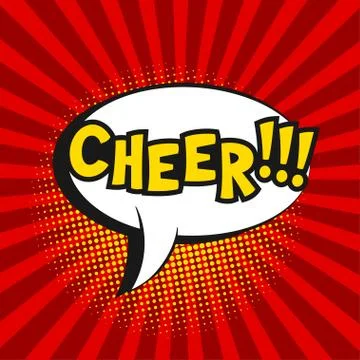 Vector comic sound effect - Cheer. Pop art style. Stock Illustration