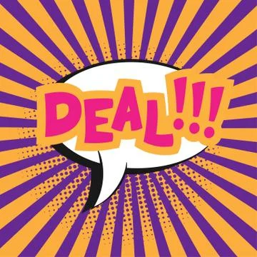 Vector comic sound effect - Deal. Pop art style. Stock Illustration