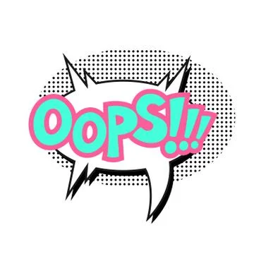 Vector comic sound effect - Oops. Pop art style. Stock Illustration