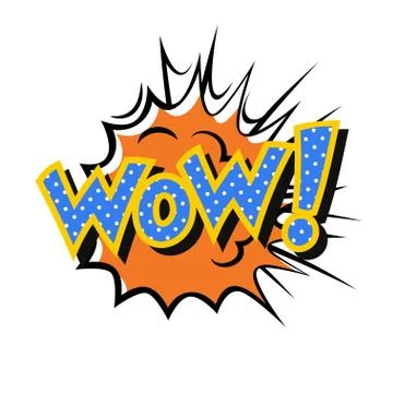 Vector comic sound effect - Wow. Pop art style. Stock Illustration