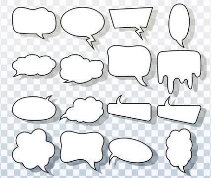 Vector Comic Speech Bubbles With Creative Shapes And Fun Styles Illustrazione stock