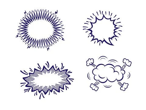 Vector comic speech bubbles set explosion comic set Stock Illustration