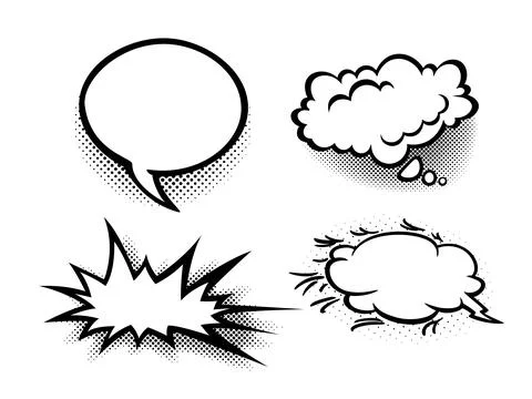 Vector comic speech bubbles set explosion comic set Stock Illustration