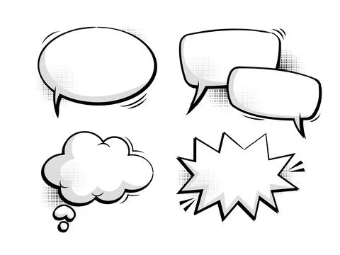 Vector comic speech bubbles set explosion comic set Illustrazione stock