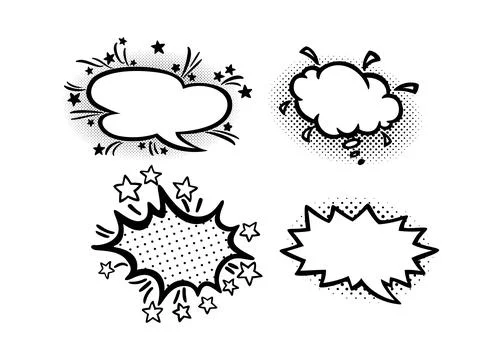 Vector comic speech bubbles set explosion comic set イラスト素材