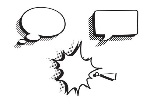 Vector comic speech bubbles set explosion comic set Stock Illustration