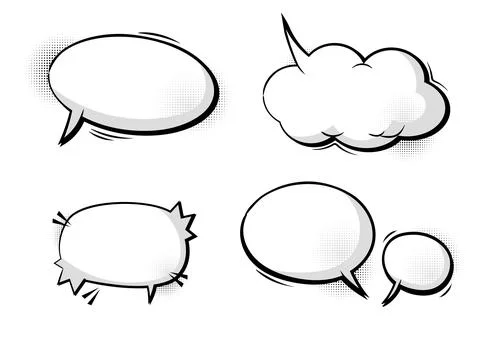 Vector comic speech bubbles set explosion comic set Stock Illustration