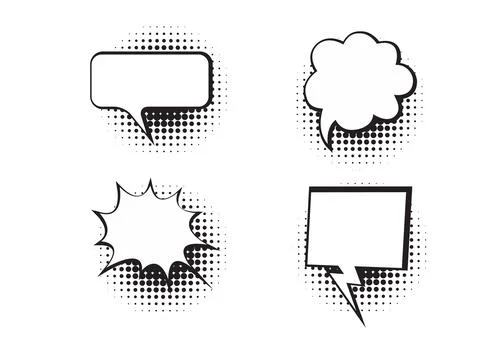 Vector comic speech bubbles set explosion comic set 스톡 일러스트