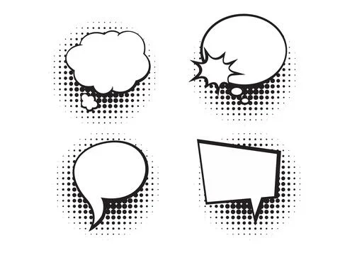 Vector comic speech bubbles set explosion comic set Stock Illustration
