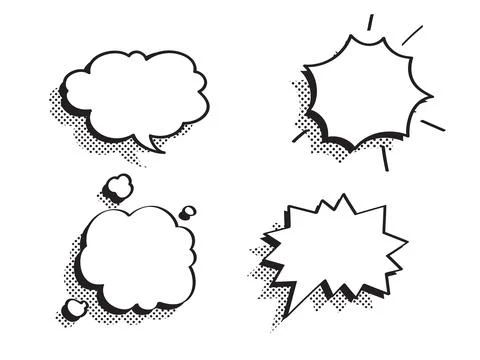 Vector comic speech bubbles set explosion comic set イラスト素材