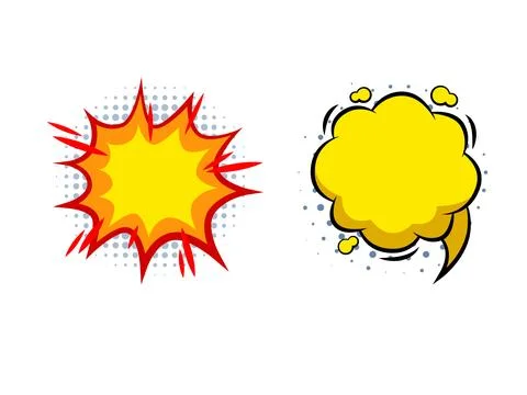 Vector comic speech bubbles set explosion comic set 스톡 일러스트