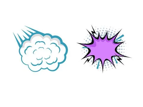 Vector comic speech bubbles set explosion comic set Stock Illustration