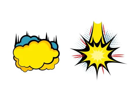 Vector comic speech bubbles set explosion comic set Illustrazione stock