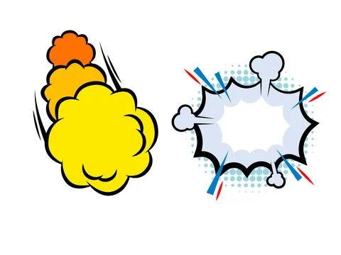 Vector comic speech bubbles set explosion comic set Stock Illustration