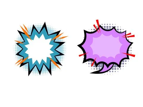 Vector comic speech bubbles set explosion comic set Stock Illustration