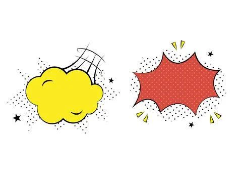 Vector comic speech bubbles set explosion comic set Stock Illustration