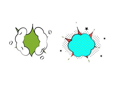 Vector comic speech bubbles set explosion comic set Illustrazione stock