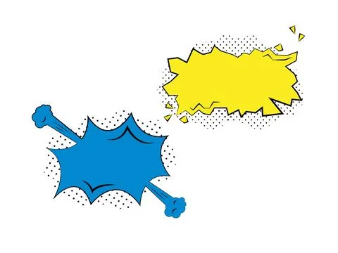 Vector comic speech bubbles set explosion comic set Stock Illustration