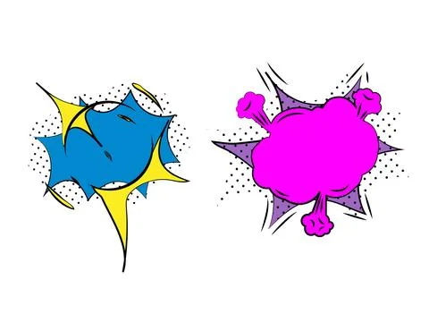 Vector comic speech bubbles set explosion comic set Stock Illustration