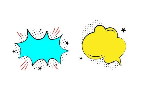 Vector comic speech bubbles set explosion comic set イラスト素材