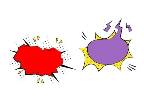 Vector comic speech bubbles set explosion comic set Illustrazione stock