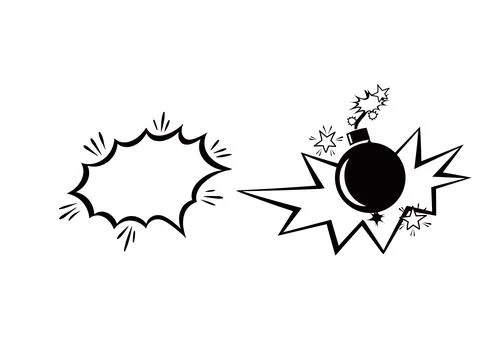 Vector comic speech bubbles set explosion comic set Stock Illustration