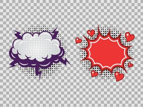 Vector comic speech bubbles set explosion comic set Stock Illustration
