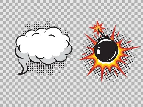 Vector comic speech bubbles set explosion comic set Illustrazione stock