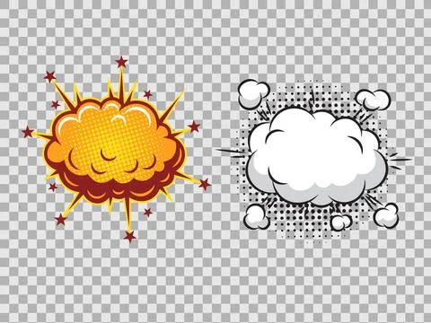 Vector comic speech bubbles set explosion comic set Stock Illustration