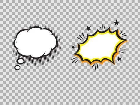 Vector comic speech bubbles set explosion comic set Illustrazione stock