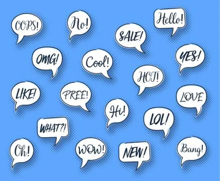 Vector comic speech chat bubbles Illustrazione stock