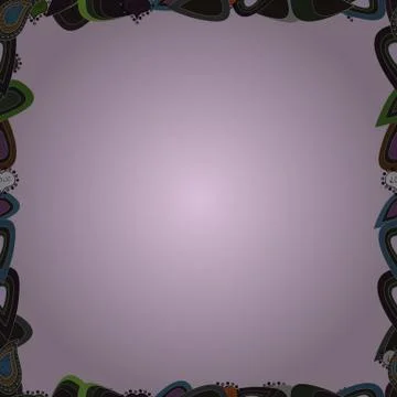 Vector. Comic style doodle frame consists of gray, neutral and brown border. Sea Stock Illustration