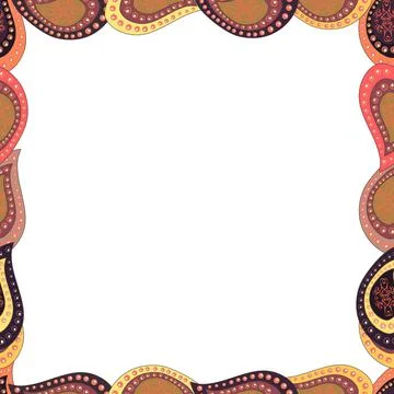 Vector. Comic style doodle frame consists of purple, white and pink border. Seam Stock Illustration