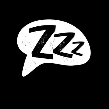 Vector comical banner. Zzz text on text bubble. Aged Image. Stock Illustration