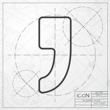 Vector comma icon Stock Illustration