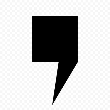 Vector comma icon, quotation marks on a transparent background. The speech Illustrazione stock