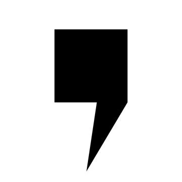 Vector comma icon, quotation marks on a white background. The speech bubble icon Stock Illustration